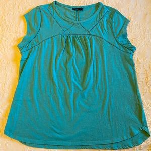 Prana Cap Sleeve Crochet Detailed Tee